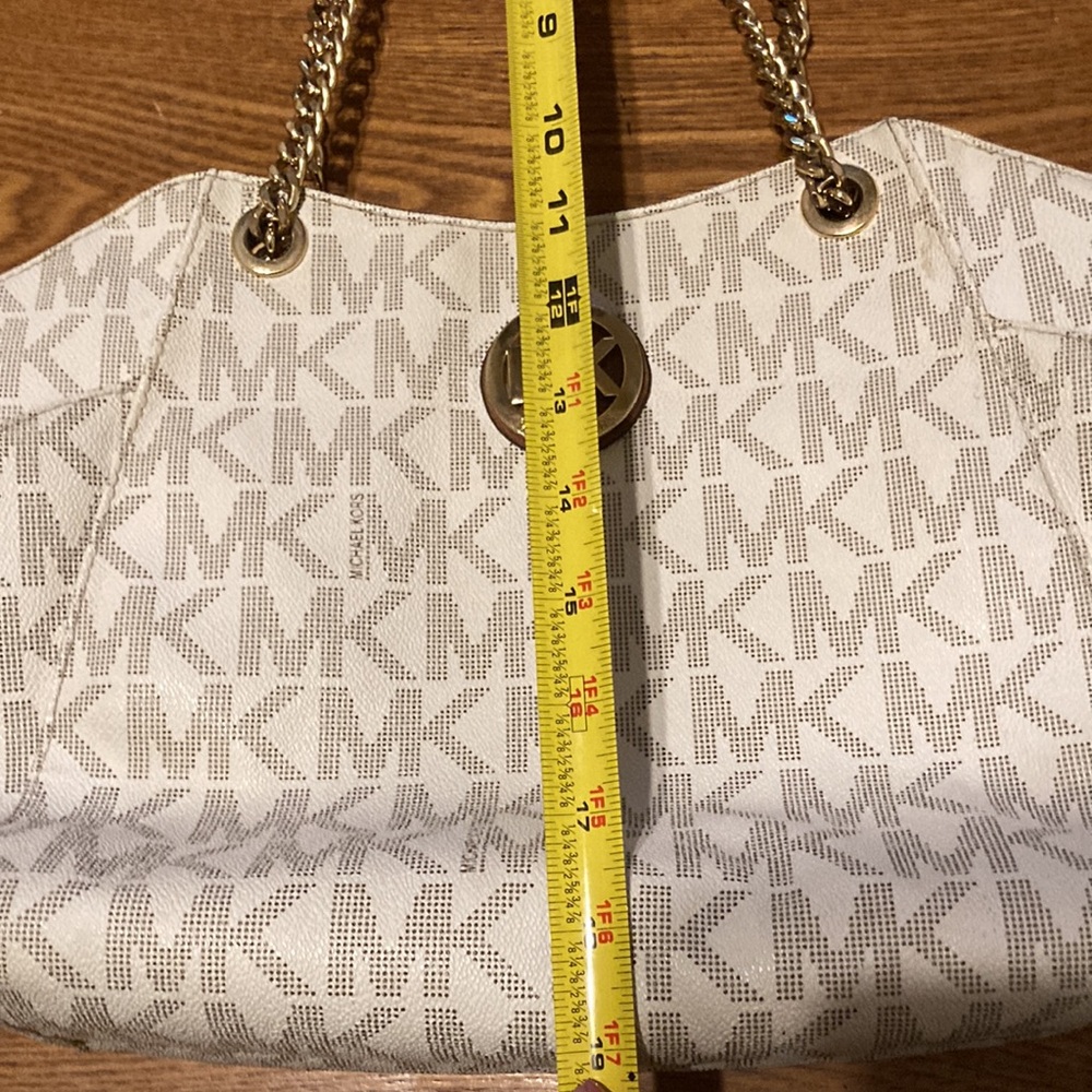Michael Kors Jet Set MK Logo Chain Strap Tote Handbag with Wristlet - Picture 14 of 16